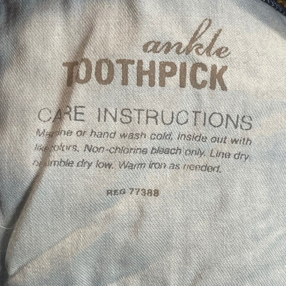 J Crew Toothpick Ankle Blue Whiskered Jeans Dark Wash Women's Size 28 - Picture 8 of 15